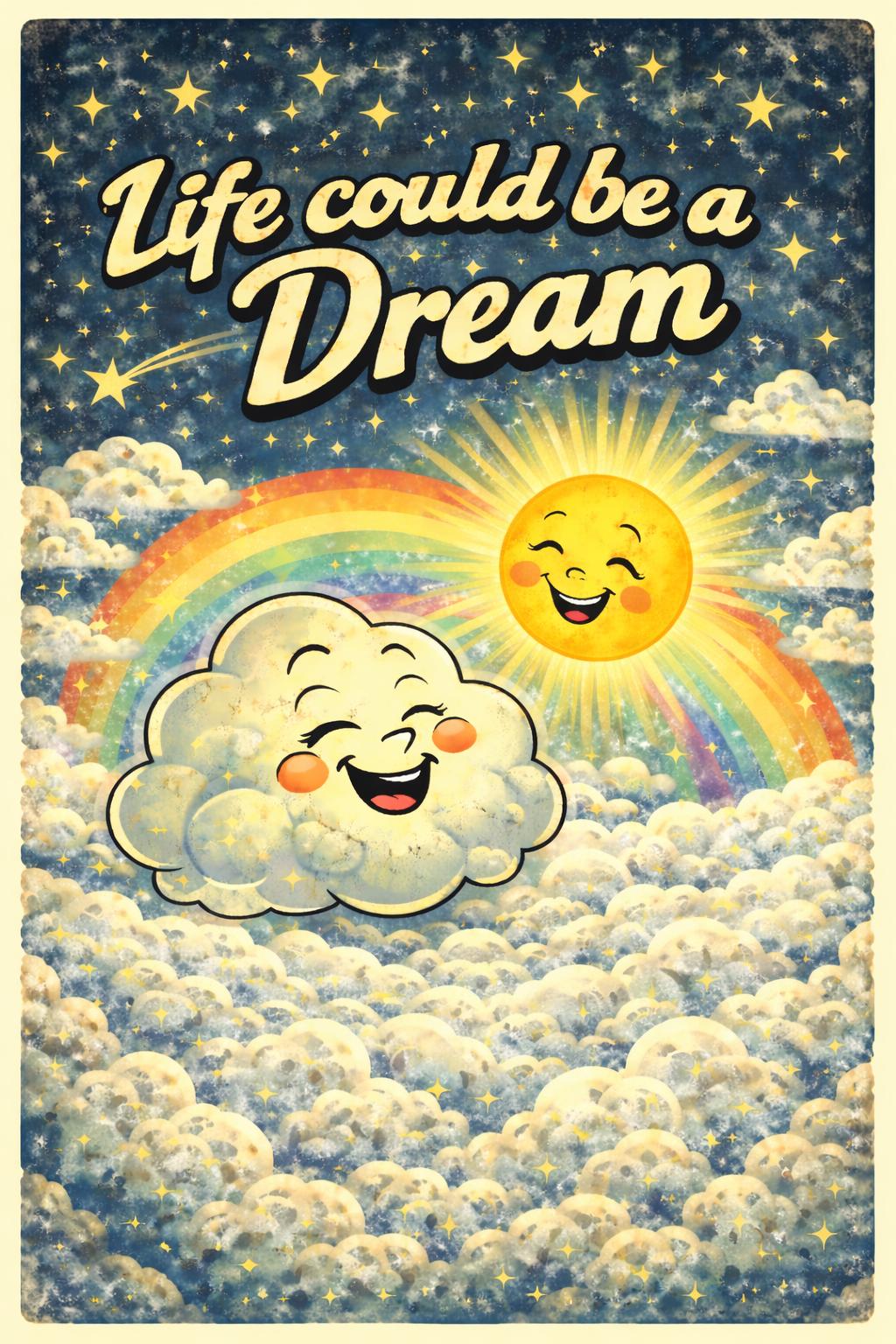 Life Could Be a Dream Poster | Retro Cartoon Wall Art | A4 & A3 Print