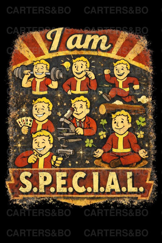 I Am Special Retro T Shirt | Vintage 50s Cartoon Graphic Tee | Positive Affirmation Black Shirt