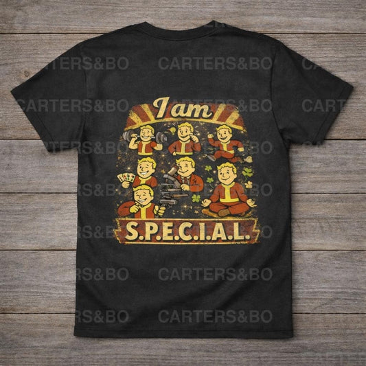 I Am Special Retro T Shirt | Vintage 50s Cartoon Graphic Tee | Positive Affirmation Black Shirt