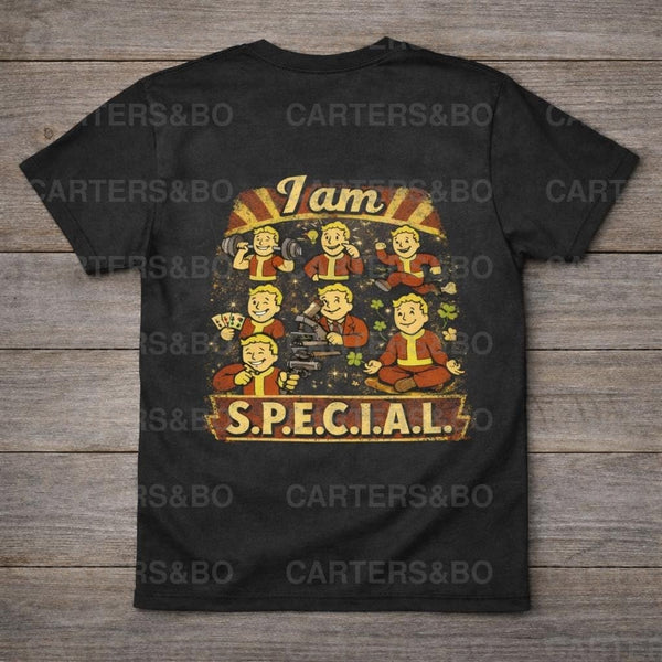 I Am Special Retro T Shirt | Vintage 50s Cartoon Graphic Tee | Positive Affirmation Black Shirt