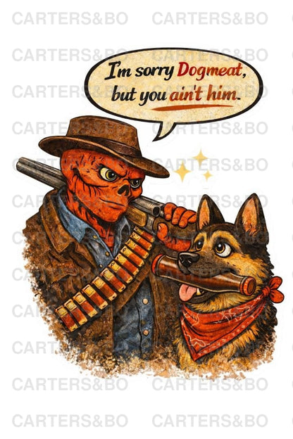 Retro Ghoul & Dogmeat T-Shirt – Post-Apocalyptic Cartoon Back Print Tee – Funny Wasteland Graphic Shirt