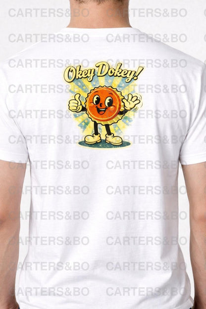 Okey Dokey! Retro Bottle Cap T-Shirt | Vintage 50s Cartoon Graphic Tee