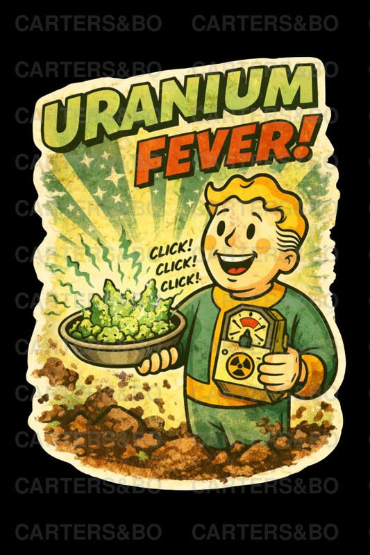 Uranium Fever Retro T Shirt | Vintage 50s Atomic Age Cartoon Graphic Tee | Retro Nuclear Art Shirt