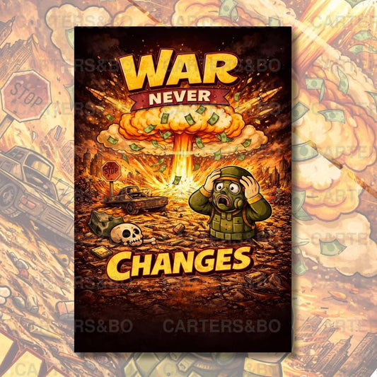 War Never Changes Poster | Retro Apocalypse Wall Art | A4 & A3 Print