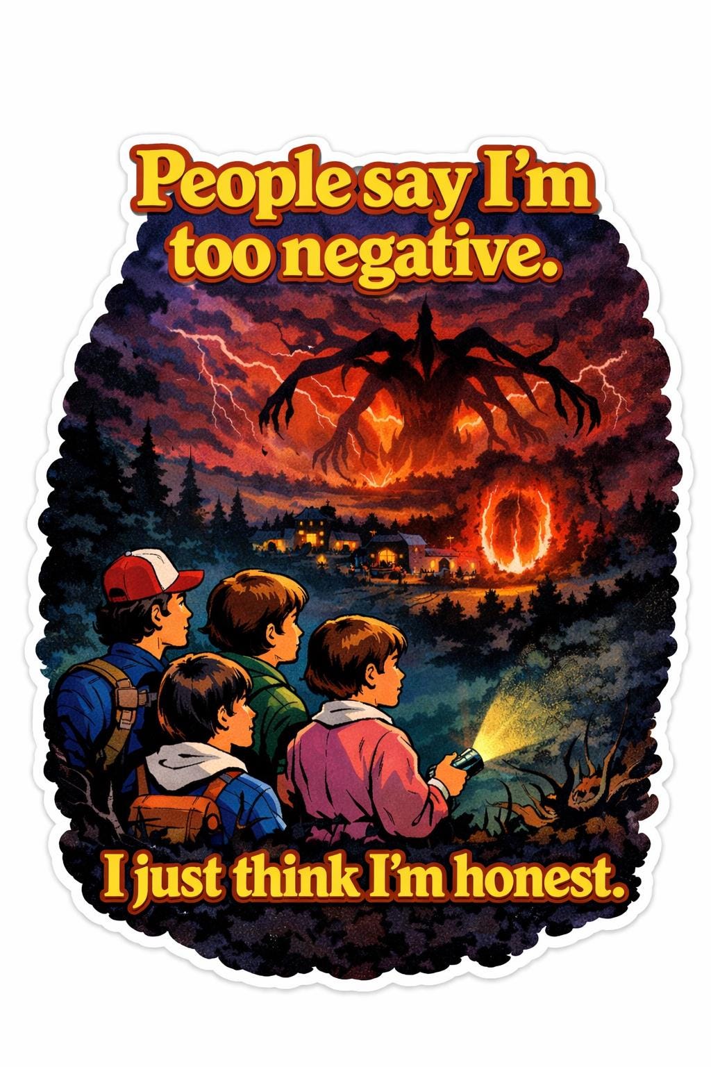 People Say I'm Too Negative Sticker | Funny Retro Horror Vinyl Sticker