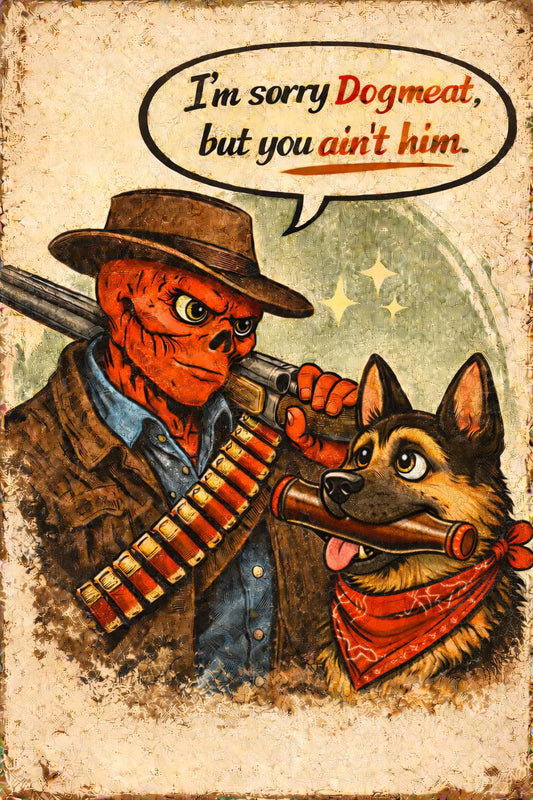 Dogmeat Poster | Retro Western Cartoon Art | A4 & A3 Print