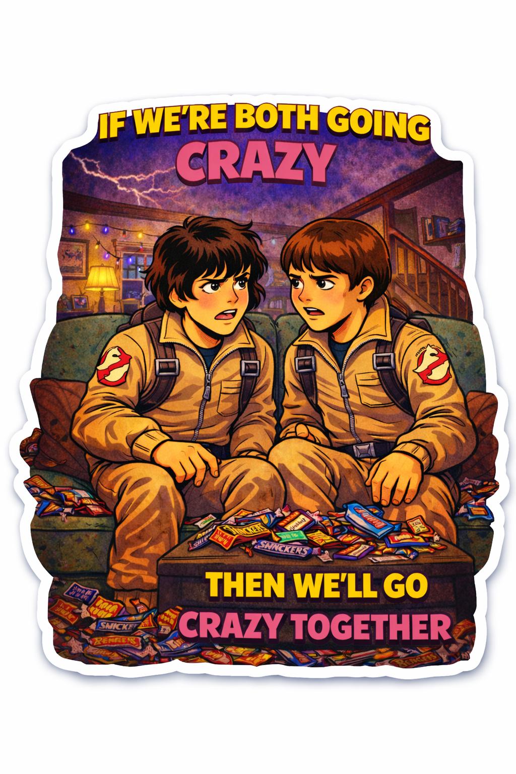 Crazy Together Retro Horror Laptop Sticker | 80s Sci-Fi Vinyl Decal